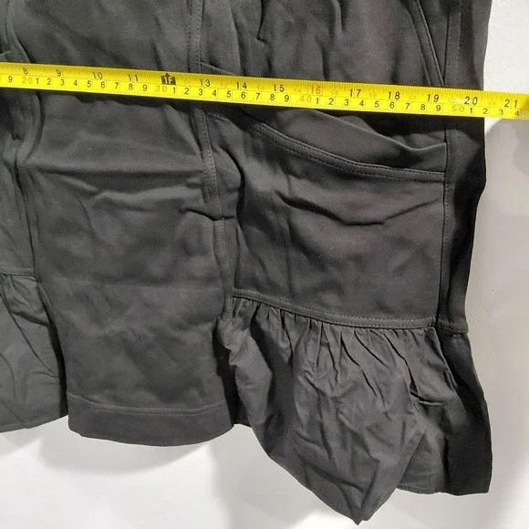 Womens Black Collared Sleeveless Shirt Dress Ruffle Hem Size L - Picture 12 of 13